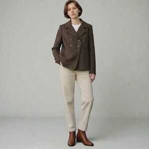 Banana Republic Chocolate Brown and Mauve Wool Blend Jacket ~ size Small